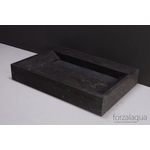 Forzalaqua Bellezza lavabo 80,5x51,5x9cm Rectangulaire 0 trous de robinet Pierre naturelle Granit adouci SW67877